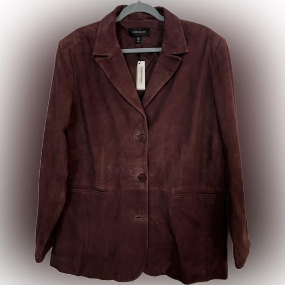 Karen Millen Plum Suede Blazer – NWT – Boyfriend Fit – Tall Girl Approved - Picture 2 of 8